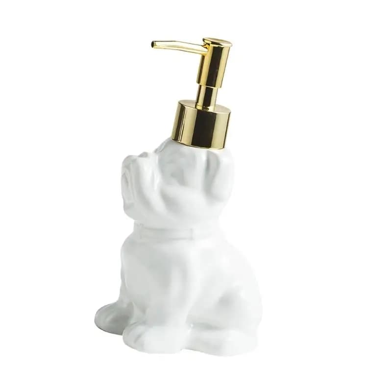 E8BD Ceramic Dog Press Pump Liquid Dispenser for Soap Lotion Shampoo Organizing