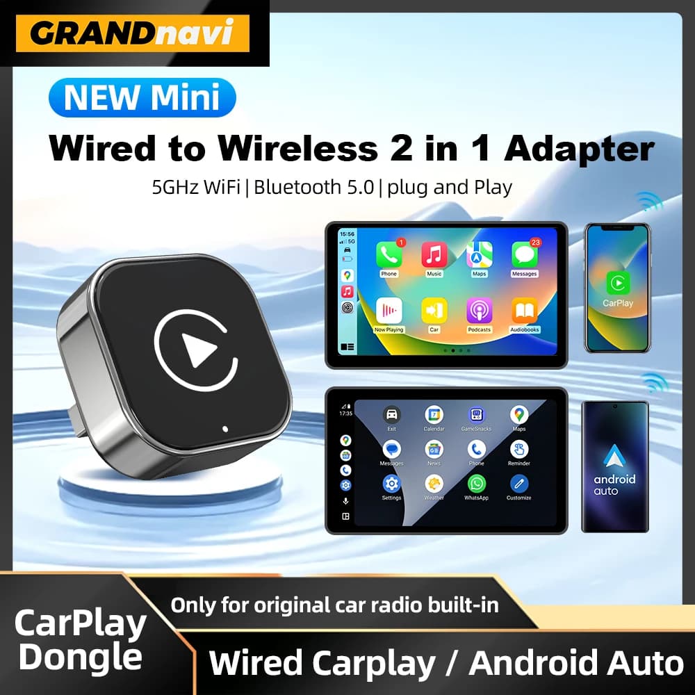 Wireless CarPlay Android 2026 New Smart Car Adapter Hassle-Free Plug & Play Stable BT WiFi Connect OTA Updated 99% Vehicle Size