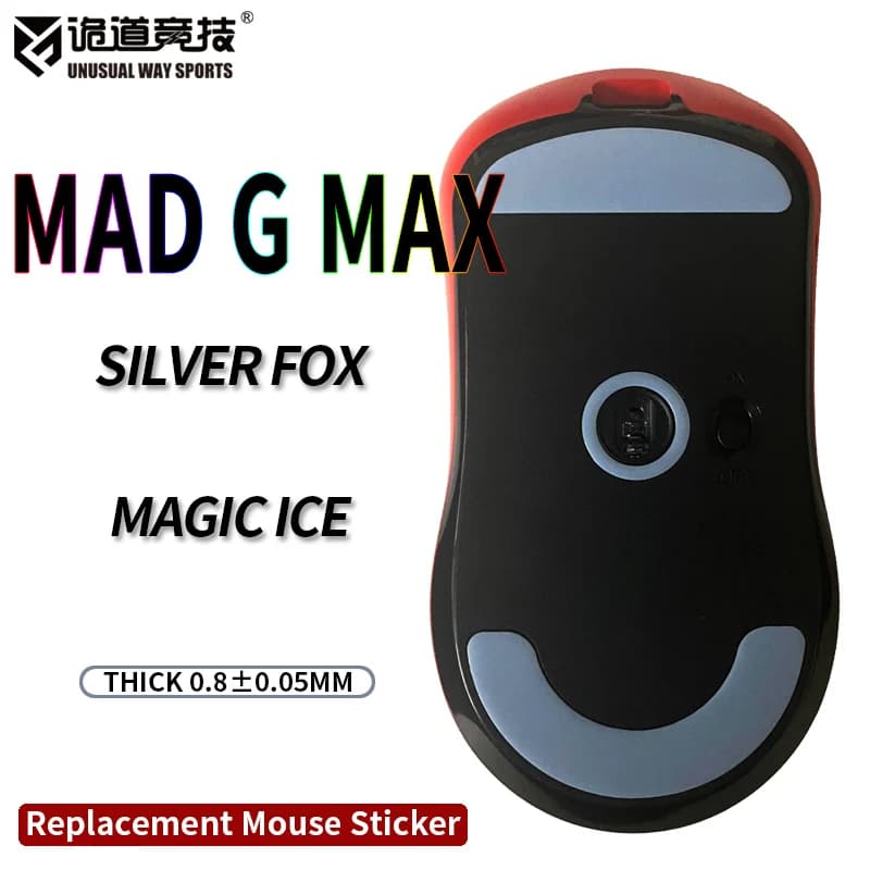 InsolitoWaySports Mouse Pattini Piedi Madlions MAD G MAX Superficie ribaltabile PTFE Anti collasso Multistrato Magic Ice Silver Fox