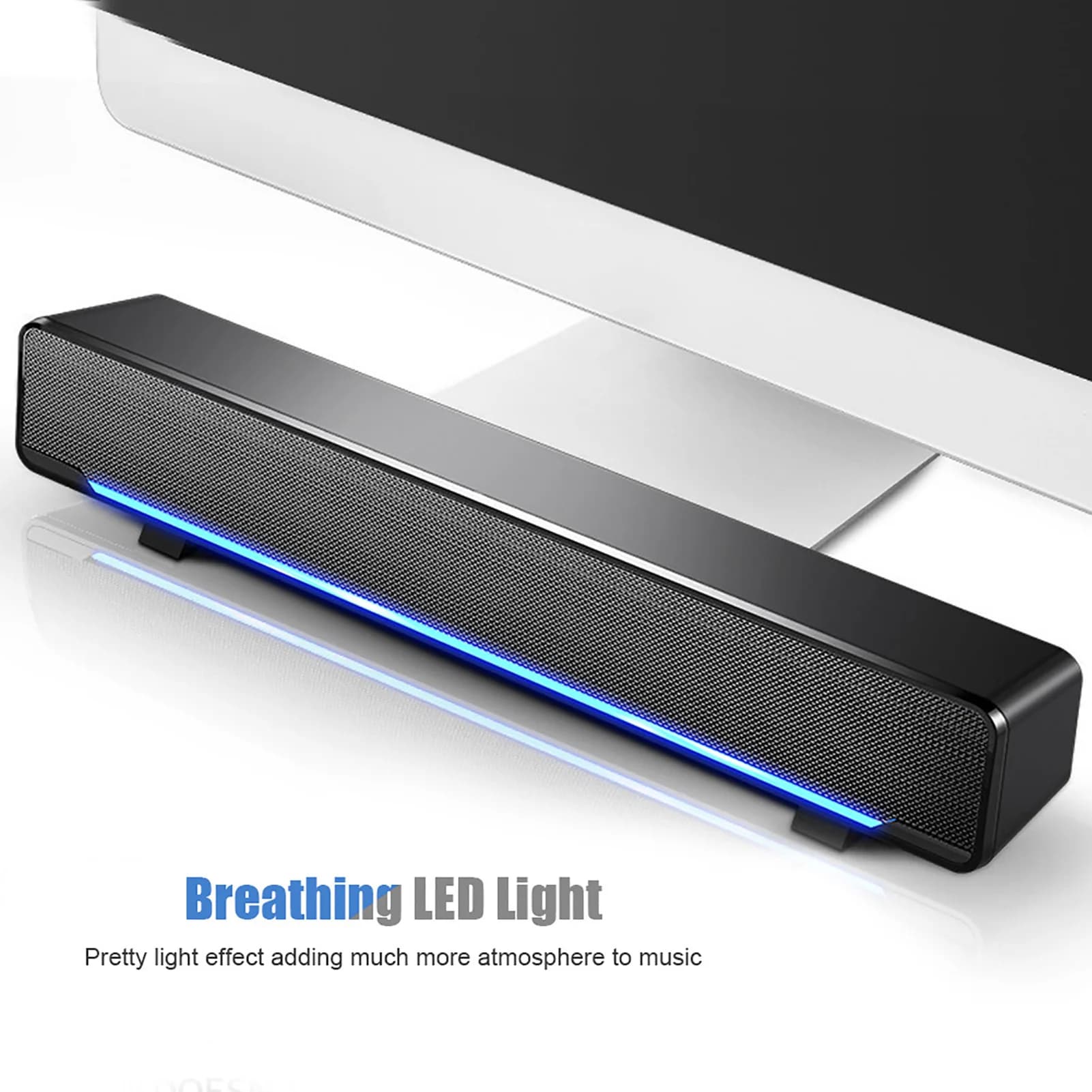 Soundbar portatile USB Wired Stereo Soundbar Lettore musicale Bass Surround Sound Box Ingresso da 3,5 mm per PC Cellulari Soundbar stereo
