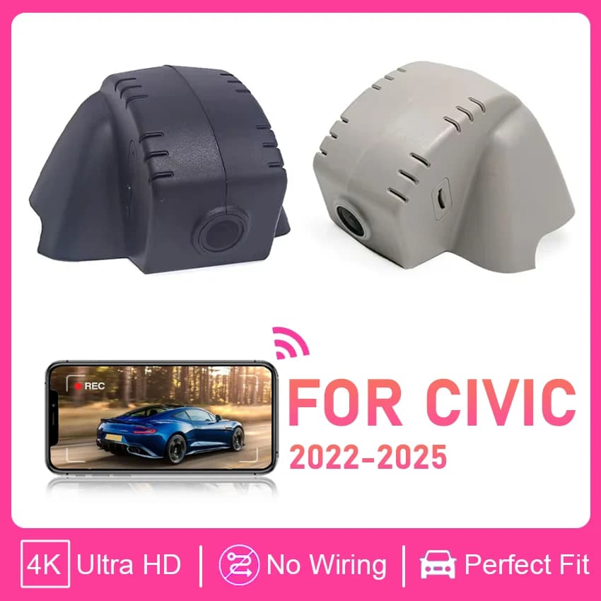 Dashcam DVR for Auto Plug & Play with Wi-Fi, Video Recorder for Honda Civic 11a Gen Sedan & Hatchback & INTEGRA 2022-2025, Dash Cam 4K
