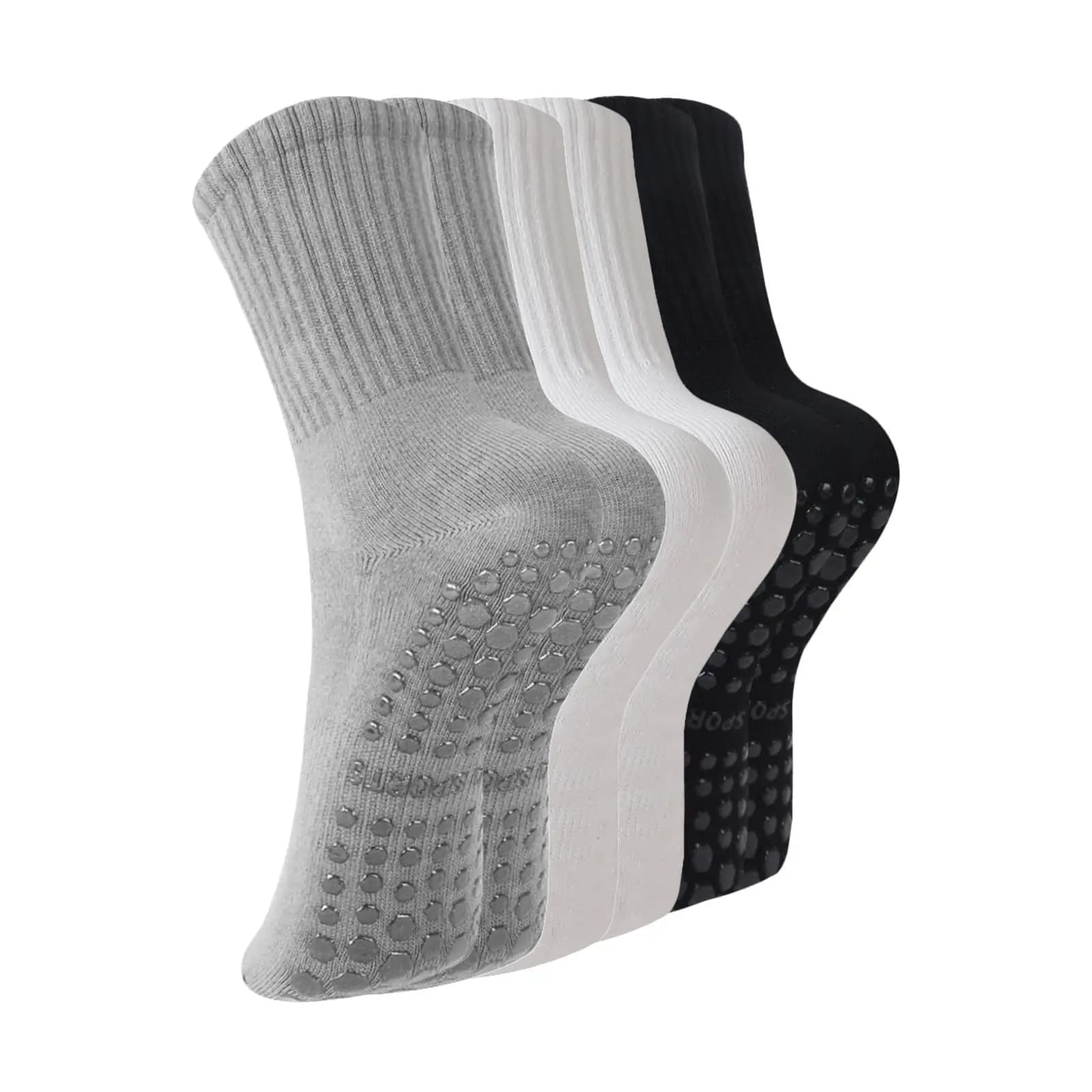 3 pairs, pylates socks for women Irisbear with grips Non-slip yoga socks Gym bar Socks with athletic grippers for women