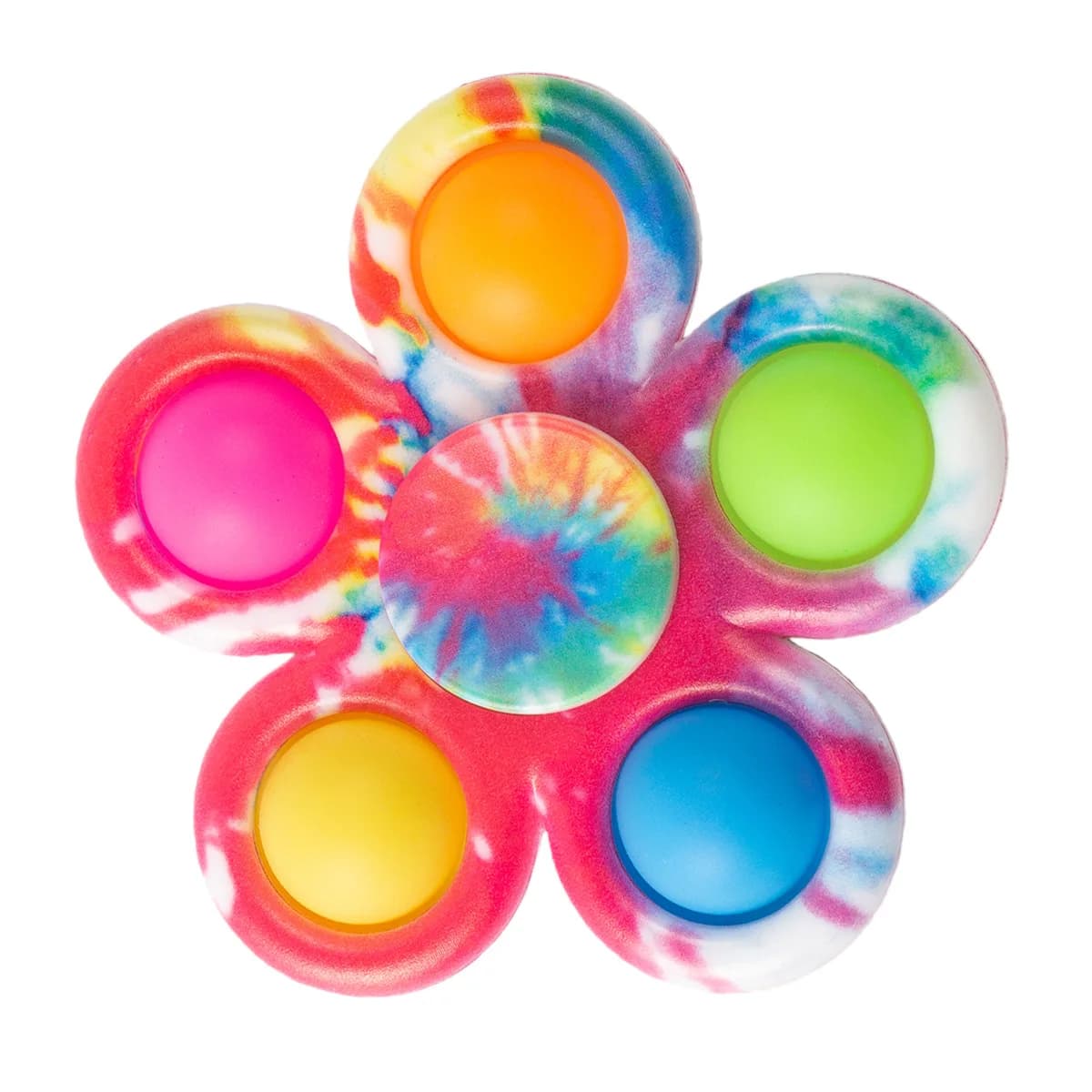 Fidget Spinner Tie Dye Semplice, Giocattolo Antistress con Bolle Push per ADHD, Ansia e Stress, Regalo Sensoriale per Bambini