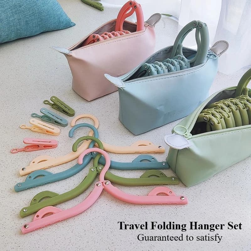 Appendiabiti da Viaggio Pieghevole in Borsa Portaoggetti: Un Accessorio Portatile Indispensabile per Hotel, Viaggi e Viaggi d'Affari - Appendiabiti Universale