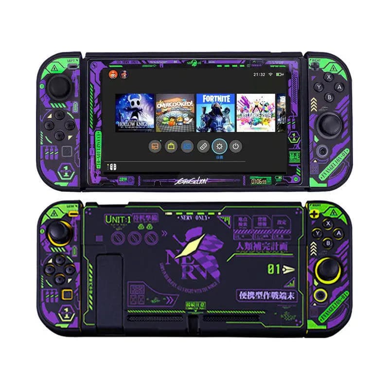 Custodia rigida opaca Switch 2 Eva Unit 01 Evangelion Cover NS1 con protezione per schermo in vetro temperato e cover per controller