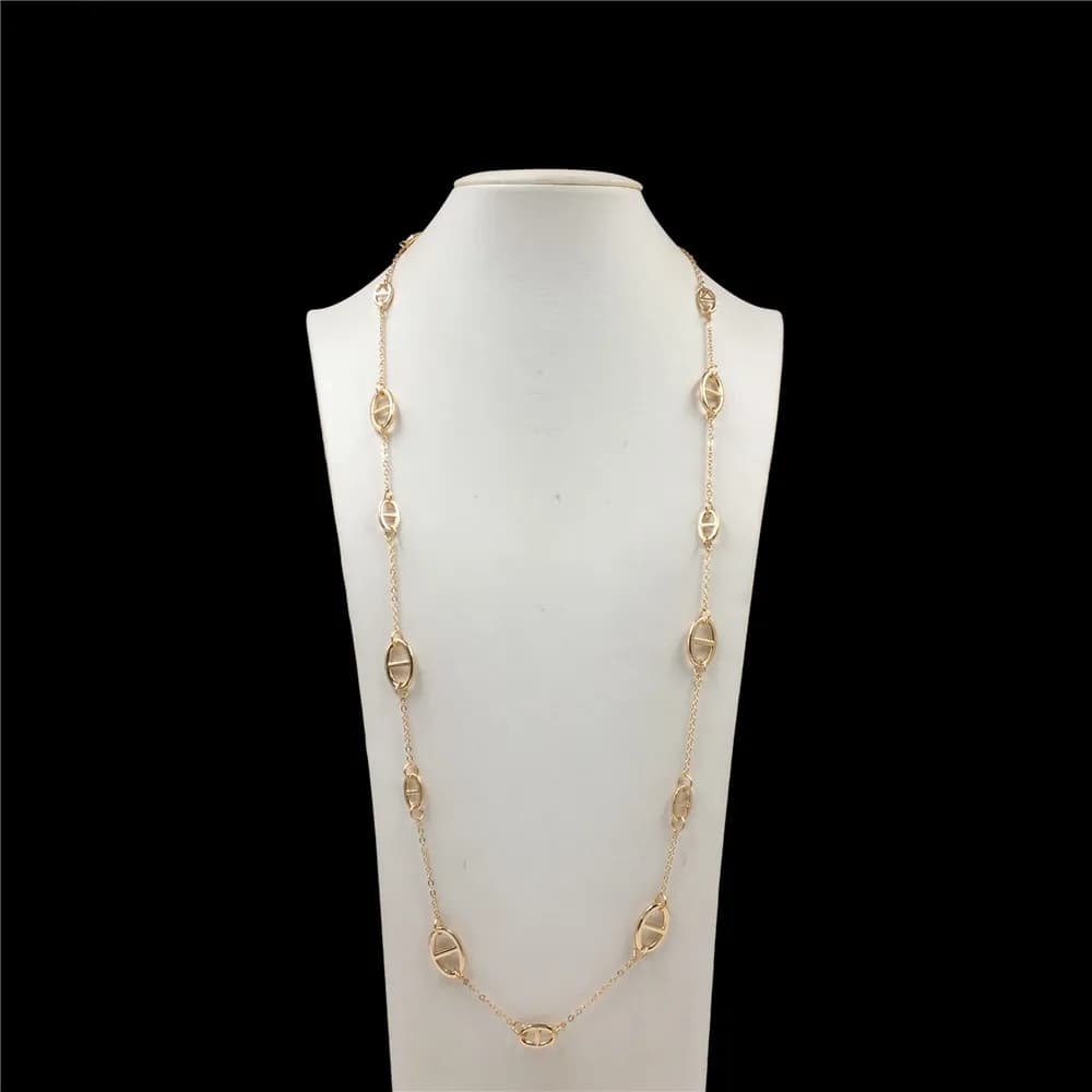 High Quality Sweater Necklace Gold Color Long Chain Fashion Necklace for Women Party Jewelry