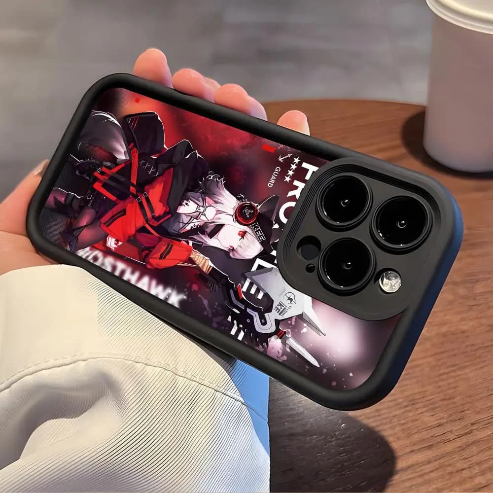 Arknights Frostleaf Phone Case for iPhone 18 17 16 15 14 13 12 11 Air Pro Max Plus Black Soft TPU Shockproof Cover