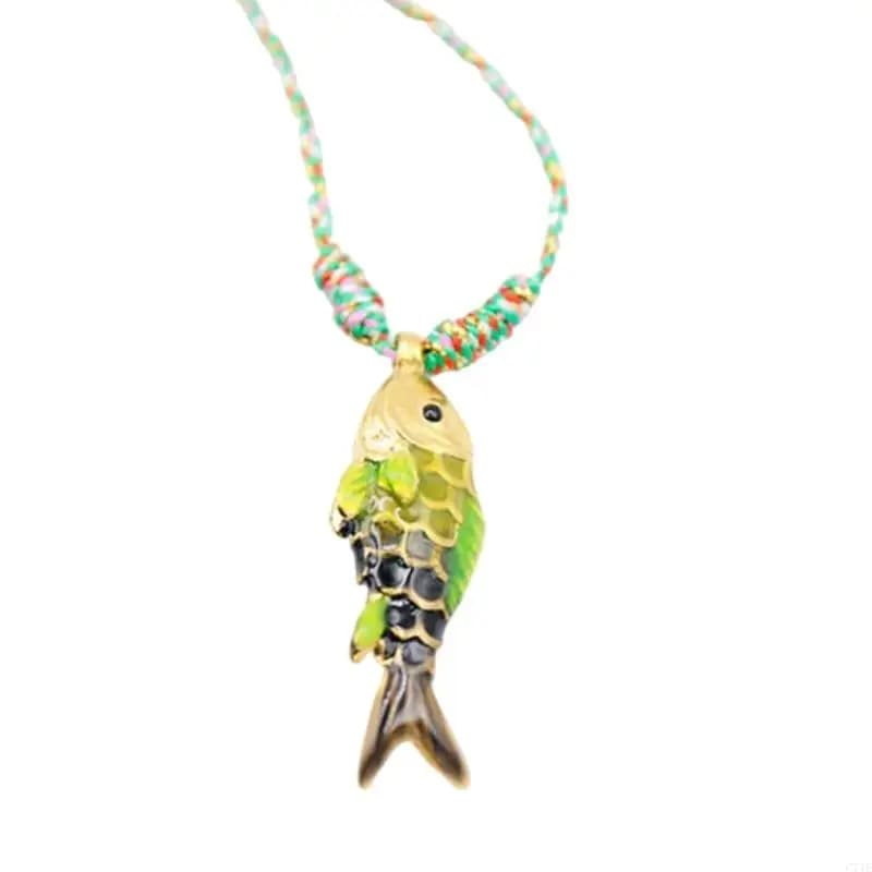 Stainless Steel Ocean Fish Pendant Necklace Colorful Marine Design Optional