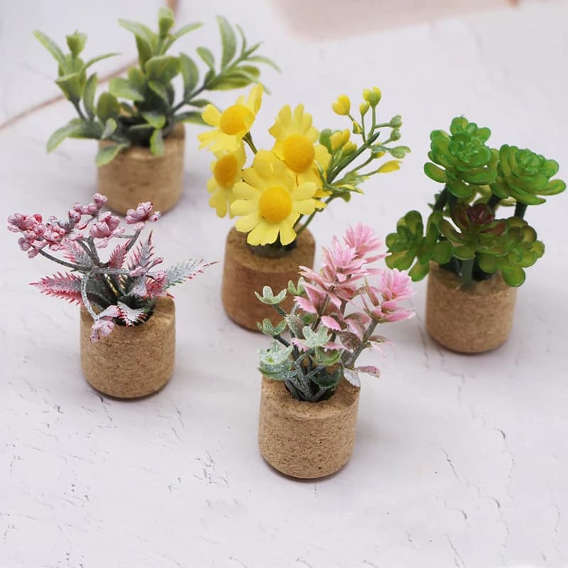 🛒 Modellino di Pianta in Vaso 1:12 per Casa delle Bambole, Piante Verdi in Miniatura, Decorazione per Giardino, Ornamento per Micro Paesaggi