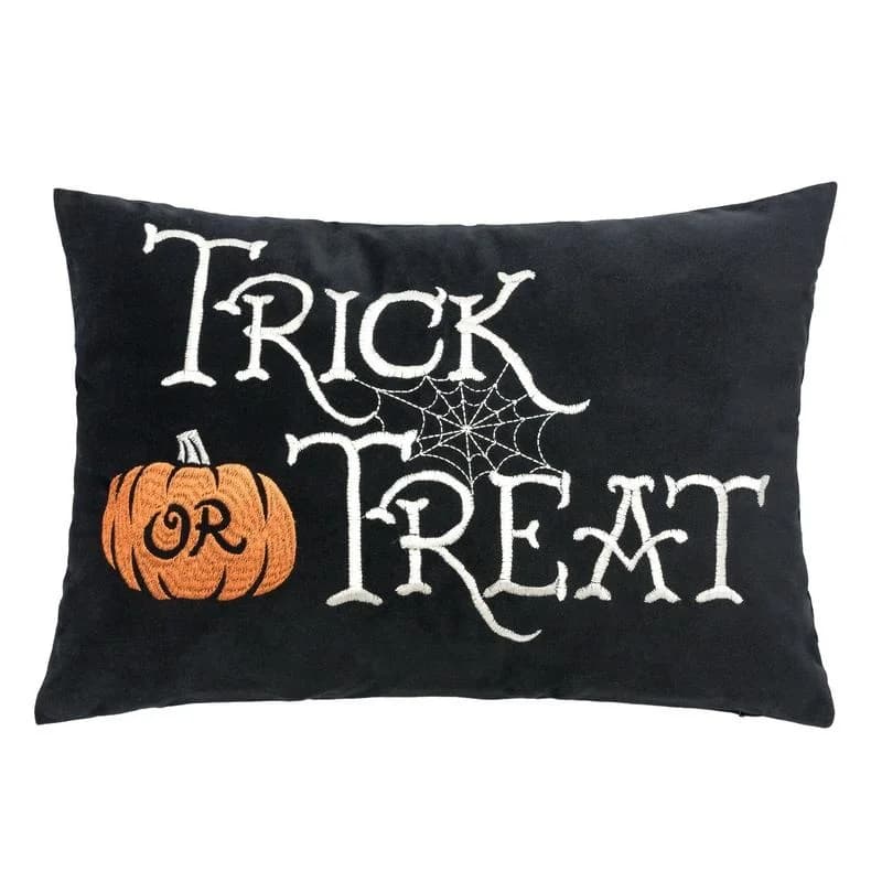 Set di 2 cuscini lombari ricamati per Halloween con inserto