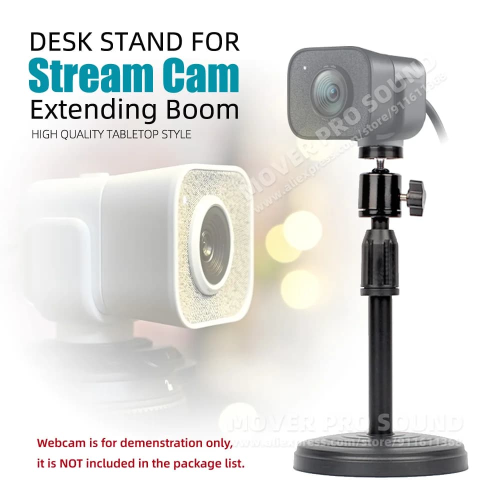 Pro Desktop extension Boom Holder for LOGITECH StreamCam Webcam Stand Mic Ball Head Microphone Support for Camera