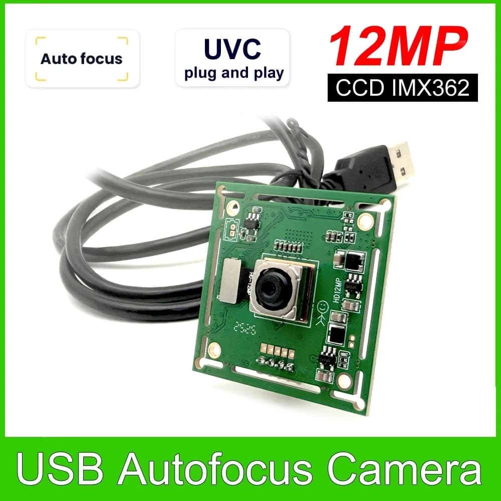 Industrial HD 12MP CCD IMX362 USB camera module with automatic focus OTG UVC Plug and Play for scanning meeting documents