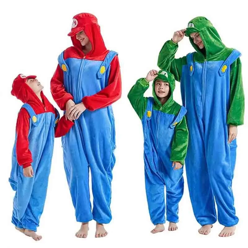 Costume Cosplay Anime Brothers Cartoon Game, Pigiama Luigi One-piece, Abbigliamento da Notte Kawaii Cartoon, Vestiti per Halloween