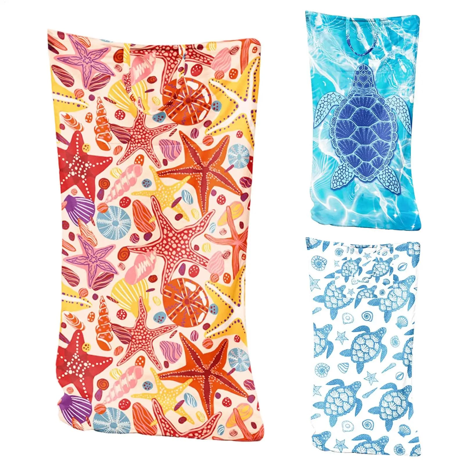 Quick Dry Beach Towel Foldable Convertible Shoulder Pack Fast Drying Beach Towel for Men Women Adult Teen Travel Pool Vacation