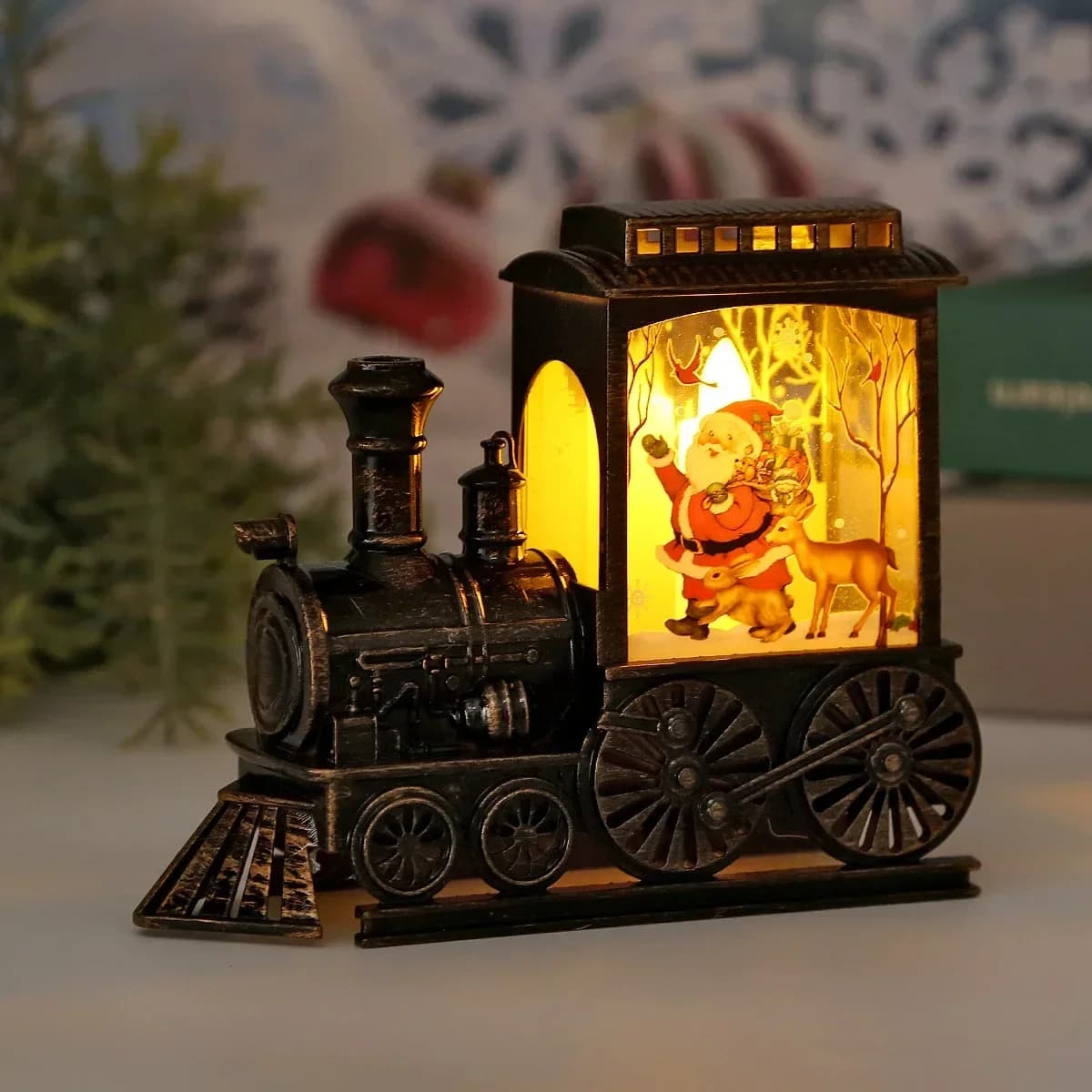 Luci notturne a LED Lampada da notte portatile vintage per treno Lanterne sospese per esterni alimentate a batteria Decorazione festiva per feste di Natale