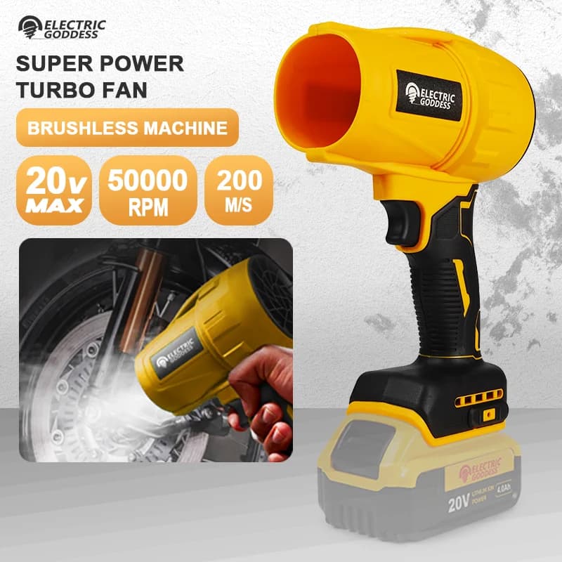 Elettrico Dea Brushless Cordless Elettrico Ventilatore di Aria Turbo Jet Ventilatore Palmare Strumento di Soffiaggio della Polvere Per Dewalt 20V Batteria Spille