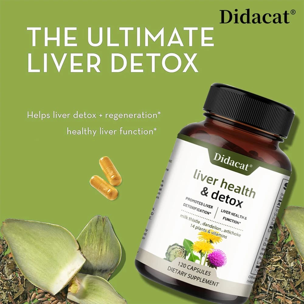 Liver supplement: detoxifying repair complex for cleaning, support for the liver, with Marian card extract, 30/60/120 capsules