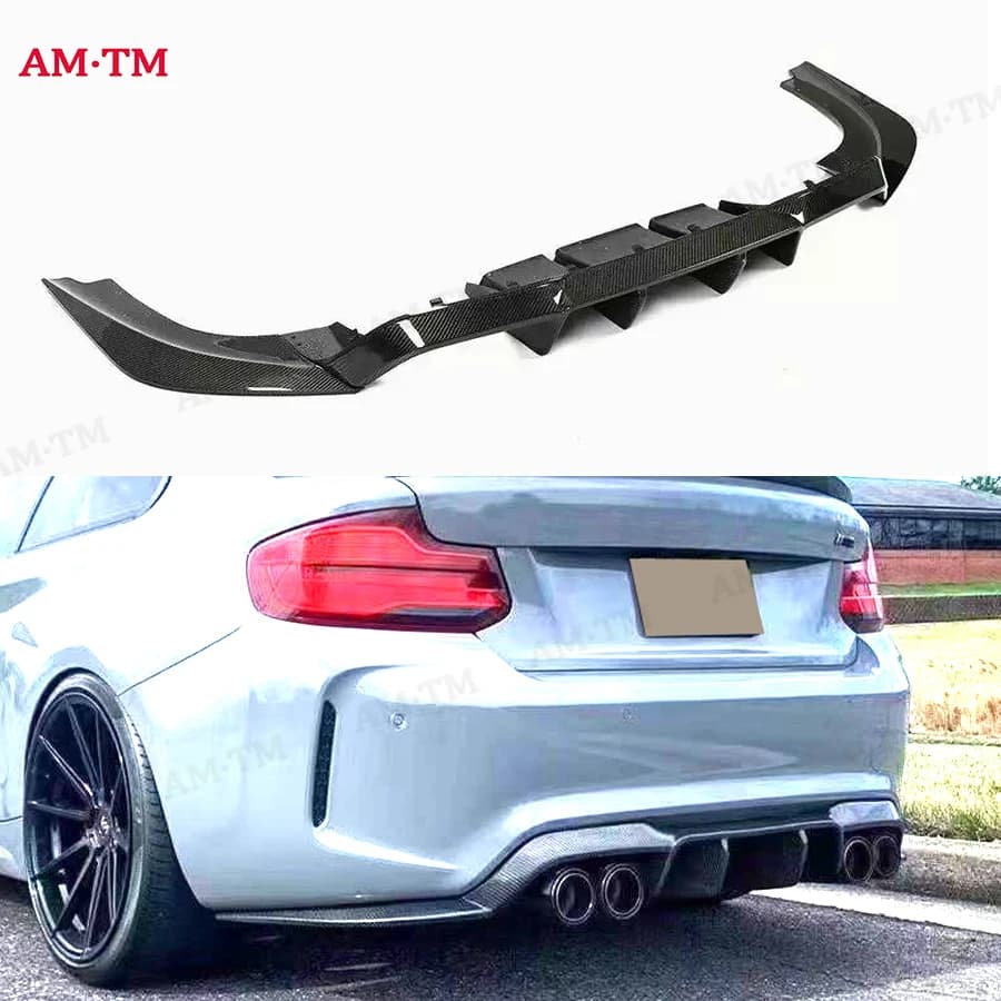Diffusore posteriore in fibra di carbonio stile V di alta qualità per BMW M2 F87 M2C 2014-2021, spoiler per paraurti posteriore, kit carrozzeria.