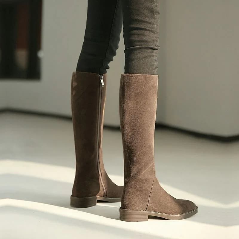 Stivali Invernali Caldi da Donna, Stivali Lunghi Neri alla Moda con Pelliccia Sintetica