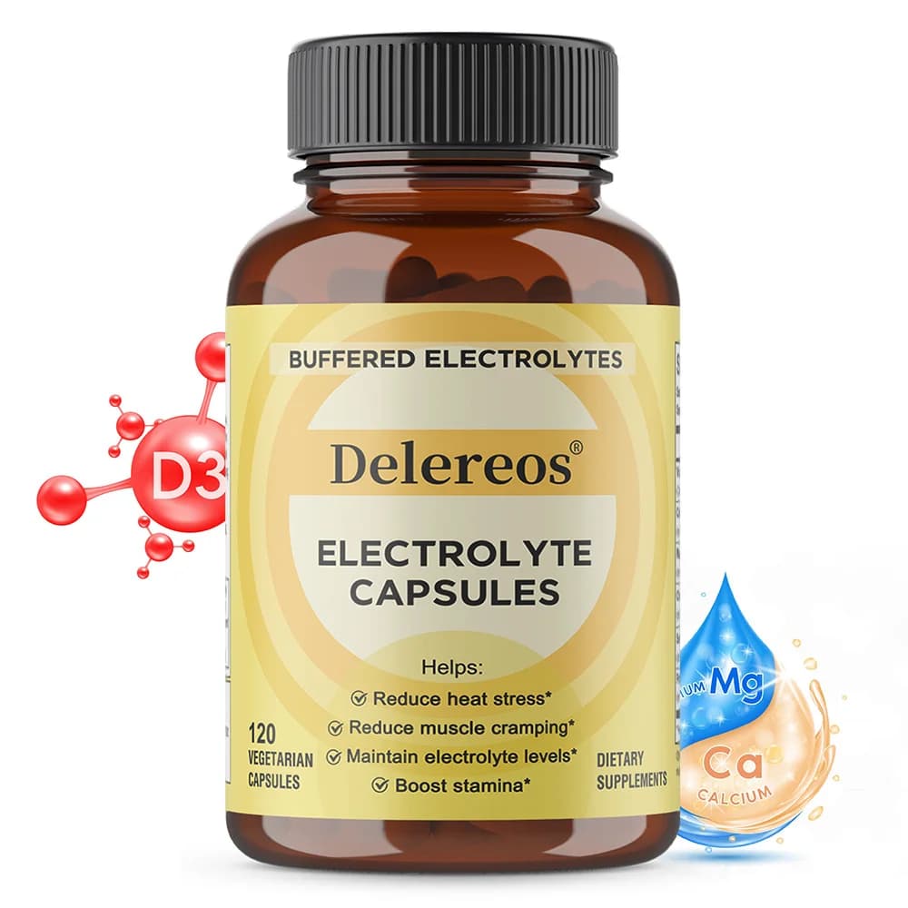 Electrolyte capsules with vitamin D to support endurance sports nutrition, racing supplement and improve physical strength