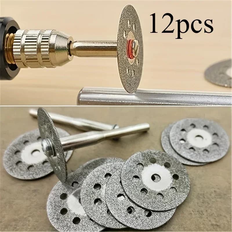 12 22 mm diamond cutting discs, 3 mm grinding spindle for rotating metal cutting tools, electrical grinder parts\';]