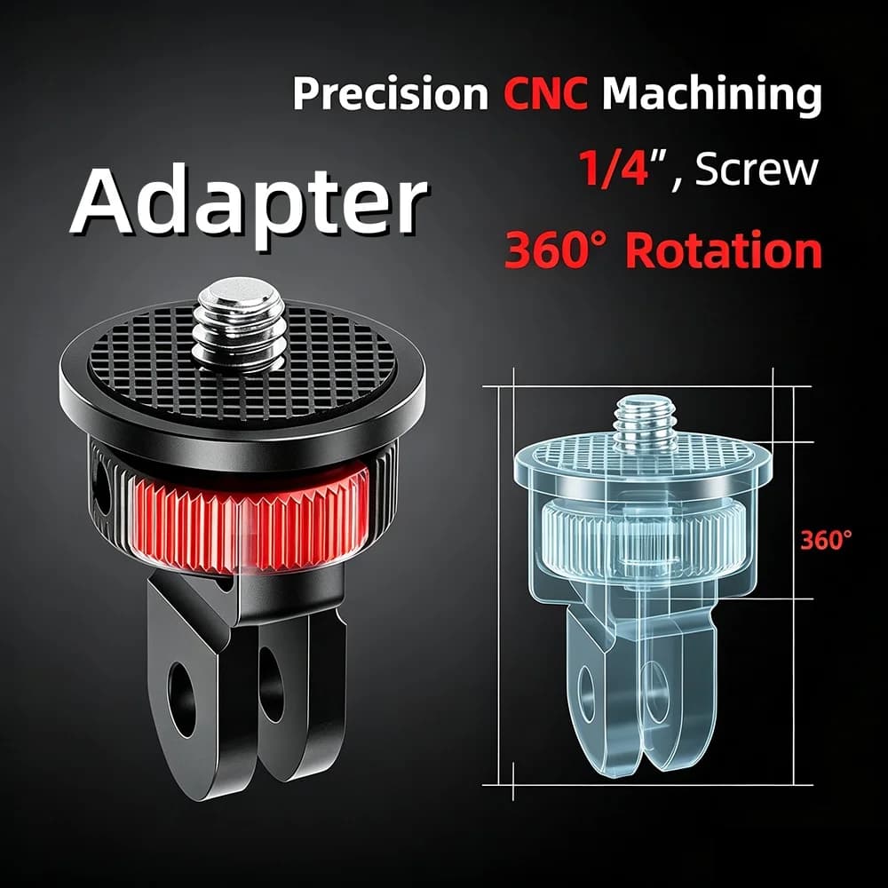 1/4 Screw Adapter Frame Cage Accessory for GoPro Hero13 Hero12 DJI Action 5 Pro Insta360 X3 X4 X5 Ace Pro 2 Camera Accessories