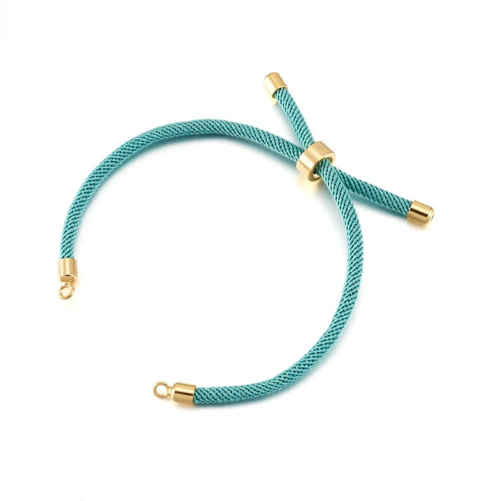 10Pcs Braided Twisted Nylon Cords with Adjustable Extension Tail Chain Lobster Clasps Connector For Bracelet Jewelry DIY Making
