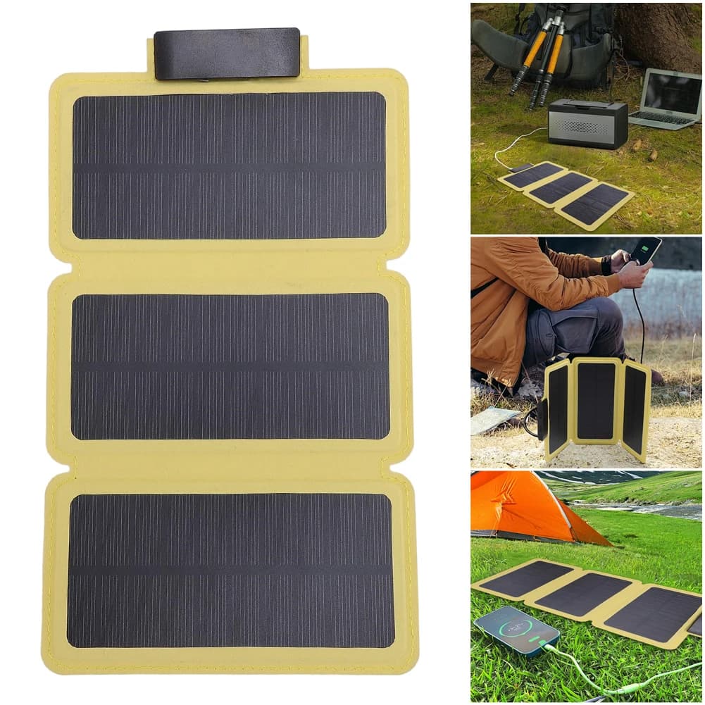 Outdoor Foldable Solar Panel Lightweight Portable Solar Power Bank USB Solar Charging Panel for Camping Hiking Picnic Climbing