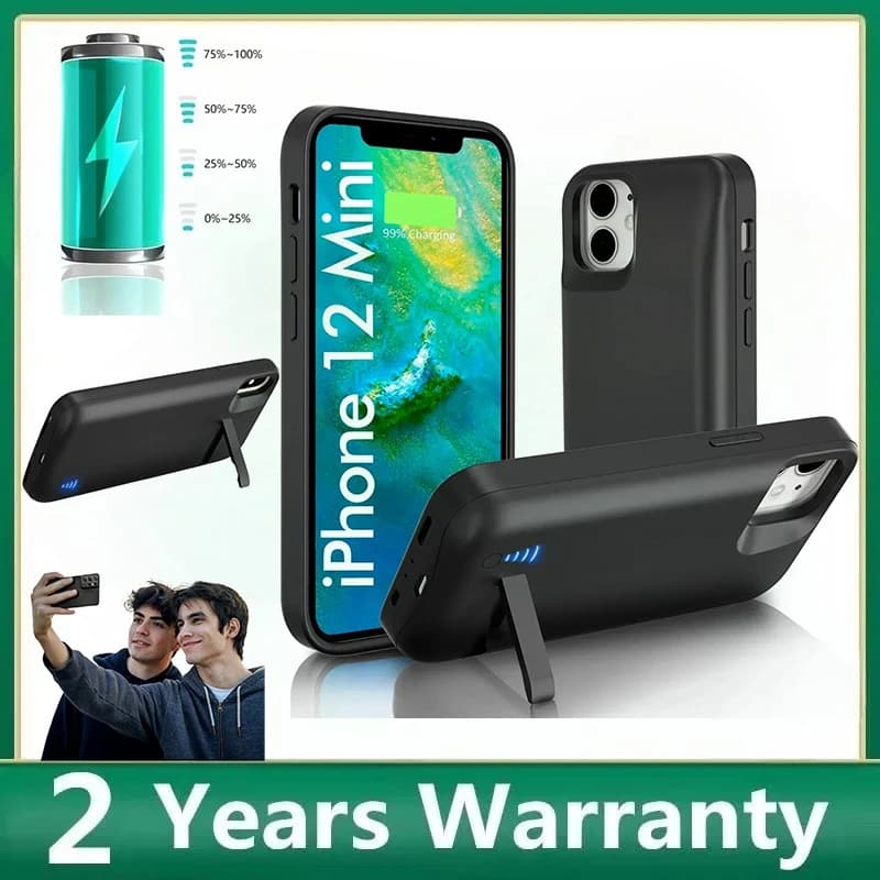 Nuova Custodia Caricabatterie Sottile da Viaggio 10000mAh per iPhone 12 Mini 12 Pro Max, Power Bank e Cover Batteria per iPhone 12 Pro Max