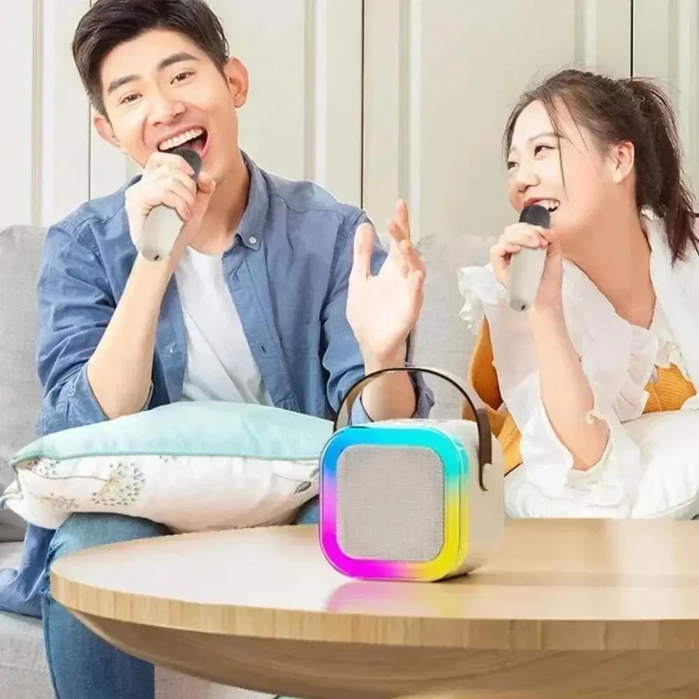 Nuovo Mini Altoparlante Bluetooth K12, Carina Macchina per Karaoke Portatile con Microfono Wireless per Canto Familiare e K Song