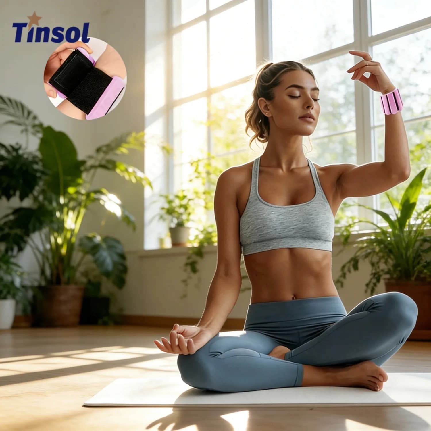 TINSOL Adjustable silicone weighing bracelets and 1 pound zinc alloy for wrists and ankles, ideal for Pilates, gym, yoga, cardio and strength training