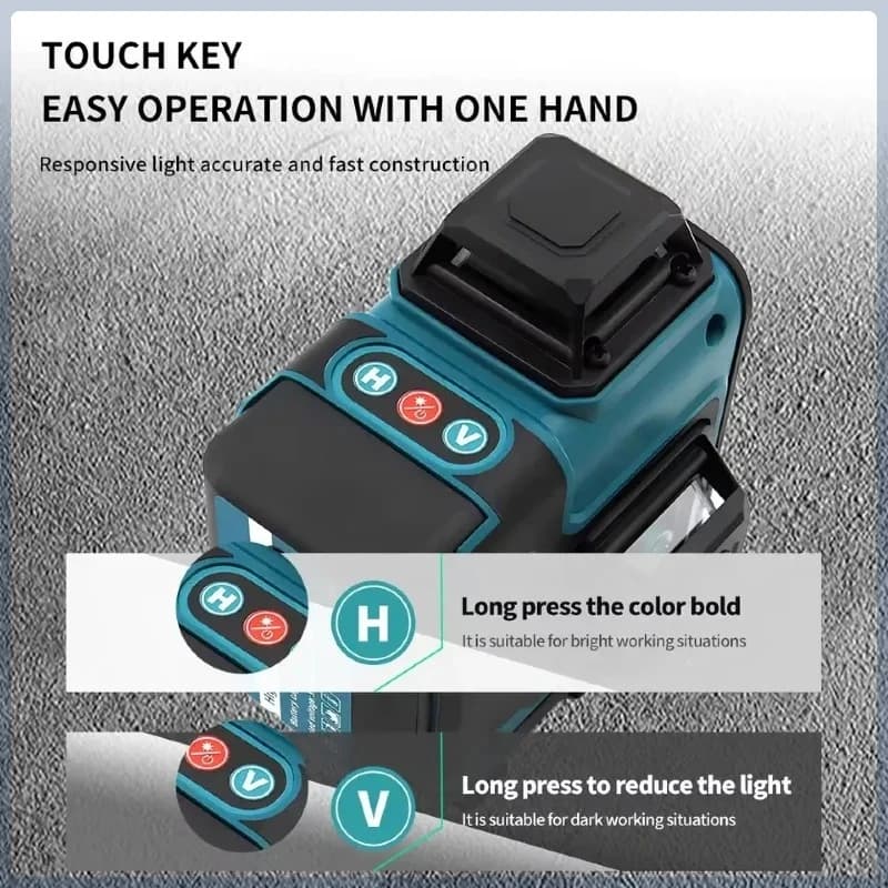 Original Makita Safe Multi-protection 18V Battery，360° Self Leveling 16Lines 4D Green Laser Level Engineering Laser Power