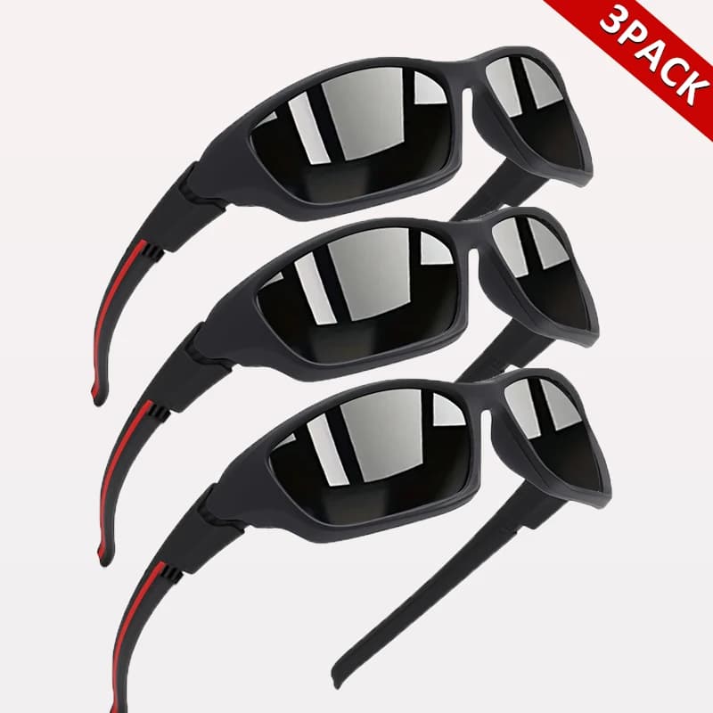 Confezione da 3 occhiali da sole sportivi da uomo, occhiali da ciclismo, occhiali da sole alla moda