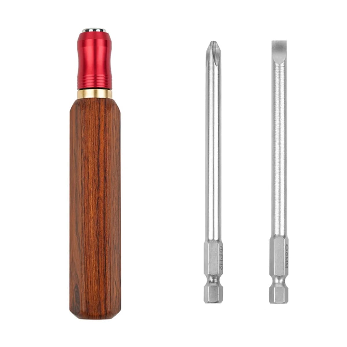 ABFI Detachable and Replaceable Screwdriver Set Quick Change Wood Handle Hardware Tool Screwdriver Woodworking Set