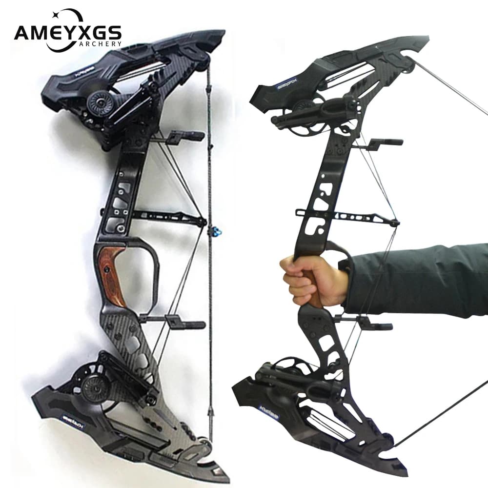 21.5-80lbs Archery Carbon Compound Bow 32" Arrow Steel Ball Slingshot Dual Slingshot Purpose Bow Hunting Shooting Accessories