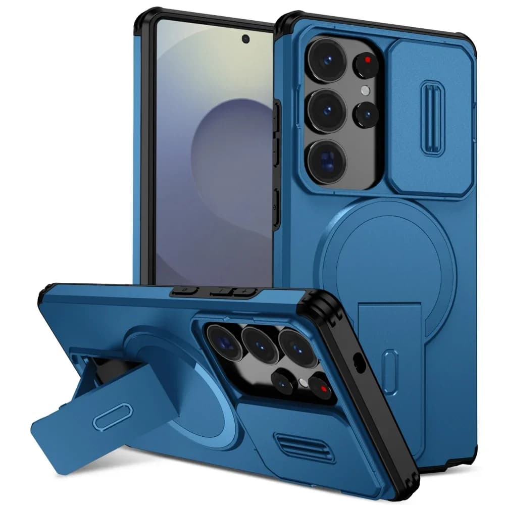 Custodia Magnetica Scorrevole con Protezione Fotocamera per Samsung S26 S25 Ultra FE S25 Edge S24 Ultra S25 FE A17 A56, Supporto Auto per Magsafe