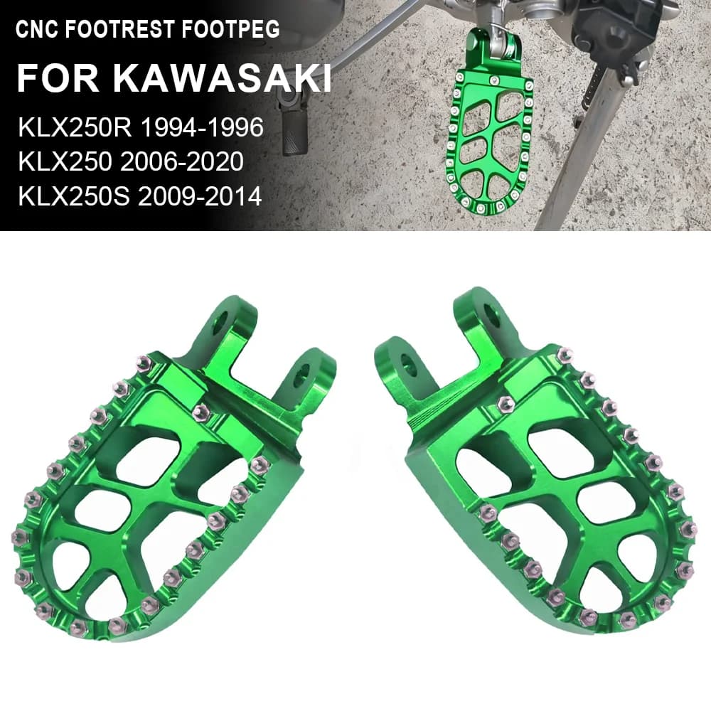 Pedane Poggiapiedi CNC per KAWASAKI KLX250R KLX250 KLX250S KLX250SF KLX300R KLX650 KLX650R KLR650