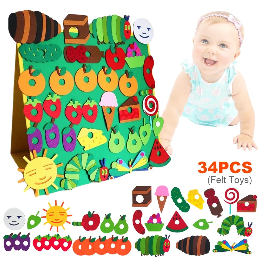 Hungry Caterpillar Toy Hungry Caterpillar Performance puntelli feltro giocattoli morbido peluche giocattolo interattivo insegnamento divertente gioco in feltro