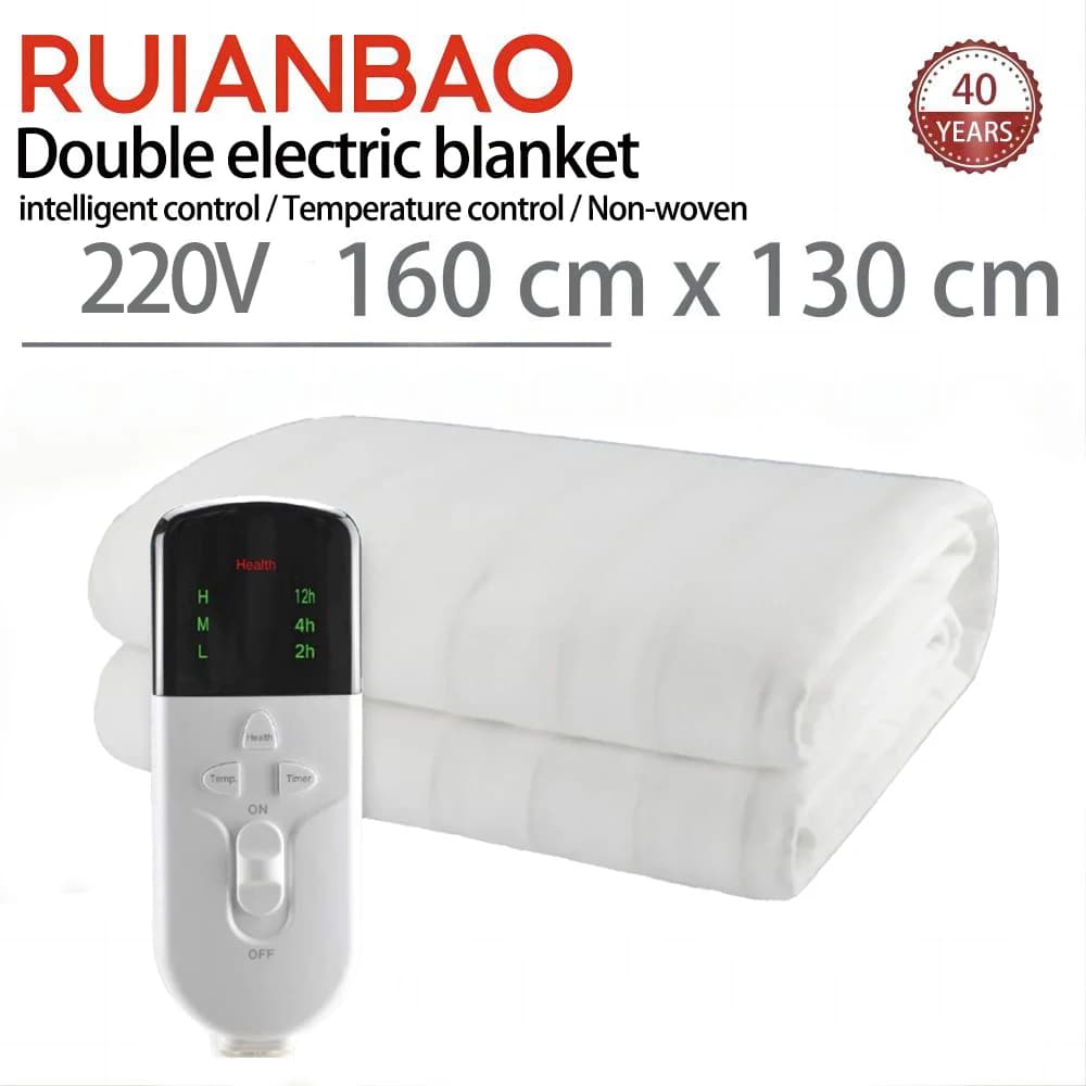 RUIANBAO Heated Blanket Electric Blanket Timer Heated Pad Queen Double 160*130cm 220V Thermal Mattress Winter Heated Bed Warmer