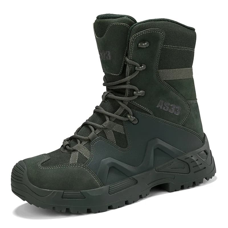Scarponi da trekking alti in pizzo da uomo Stivali da combattimento leggeri da 8 pollici Stivali da lavoro in pelle scamosciata resistenti Scarpe da deserto