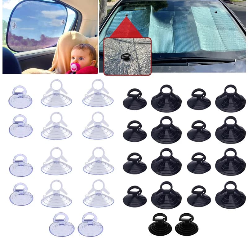 24 pezzi parabrezza in vetro per auto parasole ventose anello di trazione visiera parasole ventosa ganci 35mm 45mm ventosa per finestra automatica con foro