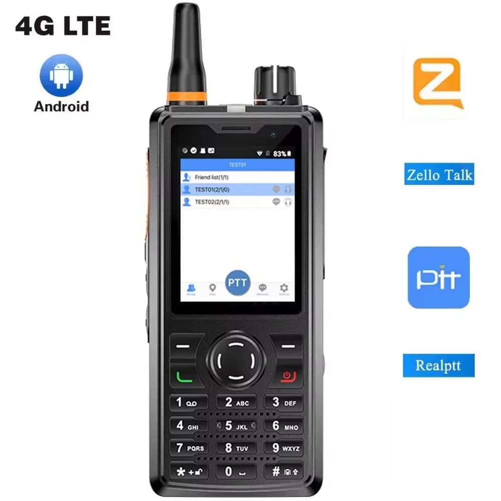 ANYSECU Zello T60 4G Rete Radio WiFi GPS Android 8.1 POC Radio F41 Sbloccato Compatibile con Real-PTT Echolink POCstar