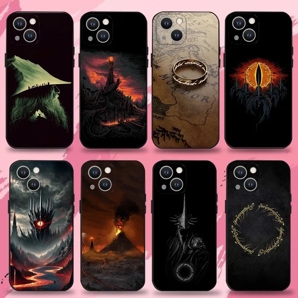 The Lord of the R-Rings Phone Case For iPhone 16,15,14,13,12,11 Plus,Pro Max,XS,X,XR,SE,Mini,8,7,Soft Silicone Black Cover