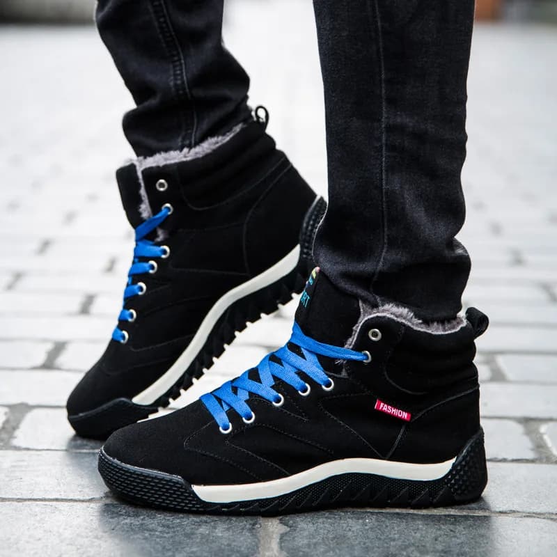 2025 Inverno Nuovo Trendy Plus Size Lace Up High Top Stivali da neve da uomo 39-48 Casual Trekking Durevole Antiscivolo Trail Running Shoes