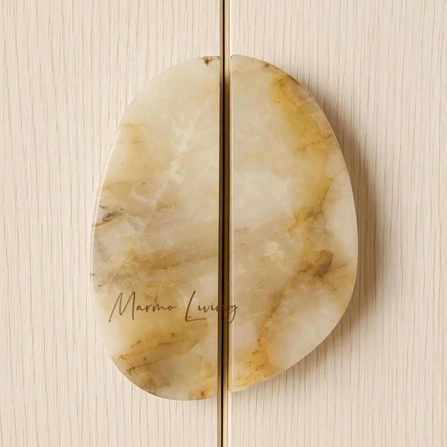 Maniglia per Armadio in Marmo Naturale al 100%, Maniglia per Mobili in Onice, Maniglia di Alta Gamma per Villa, Decorazione Casa, Pomello per Porta