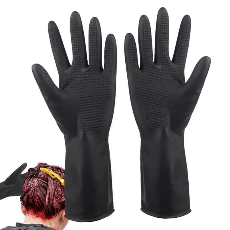Guanti da salone da 2 pezzi Guanti da esame in lattice Guanti multifunzionali traspiranti senza polvere antiscivolo per tinture per capelli per colorare i capelli Alimenti