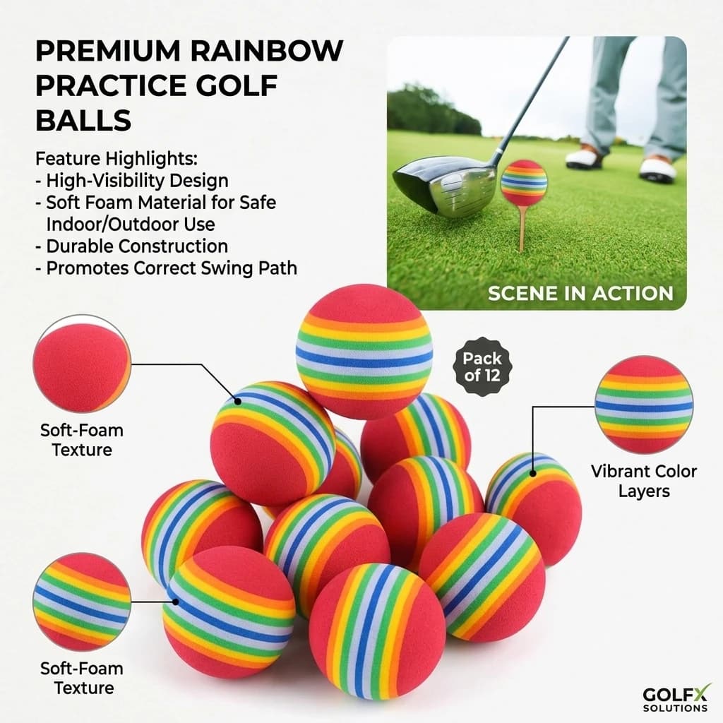1/5/10PCS Foam Golf Balls Indoor Swing Training Practice Balls Rainbow Sponge Balls Golf Beginners Training Aid Accessories