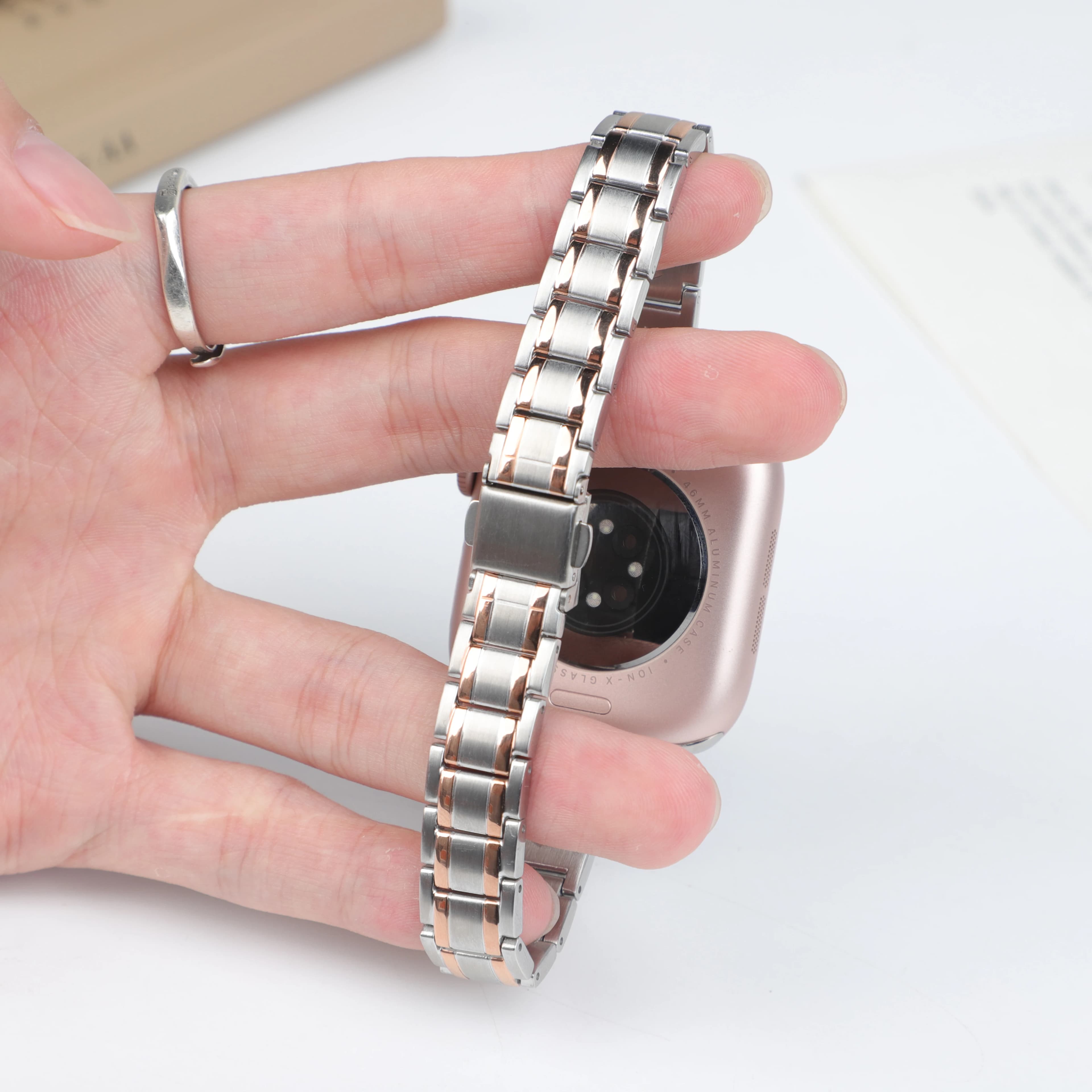 Apple Watch 40mm 44mm 46mm 49mm 38mm 41 42 45mm stainless steel bracelet iWatch series 10 9 se Ultra2