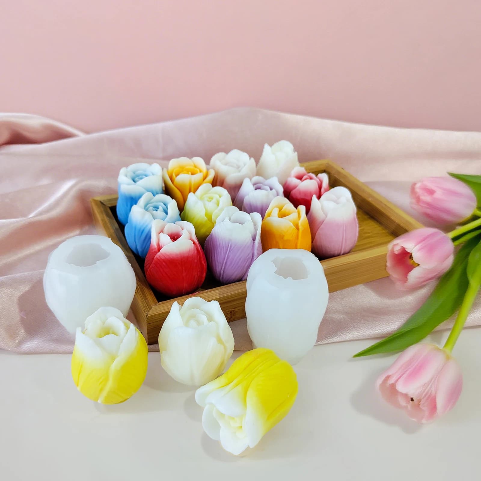 Tulip candle silicone mold Aromatic candle Epoxy resin Plaster mold Candle Making mold