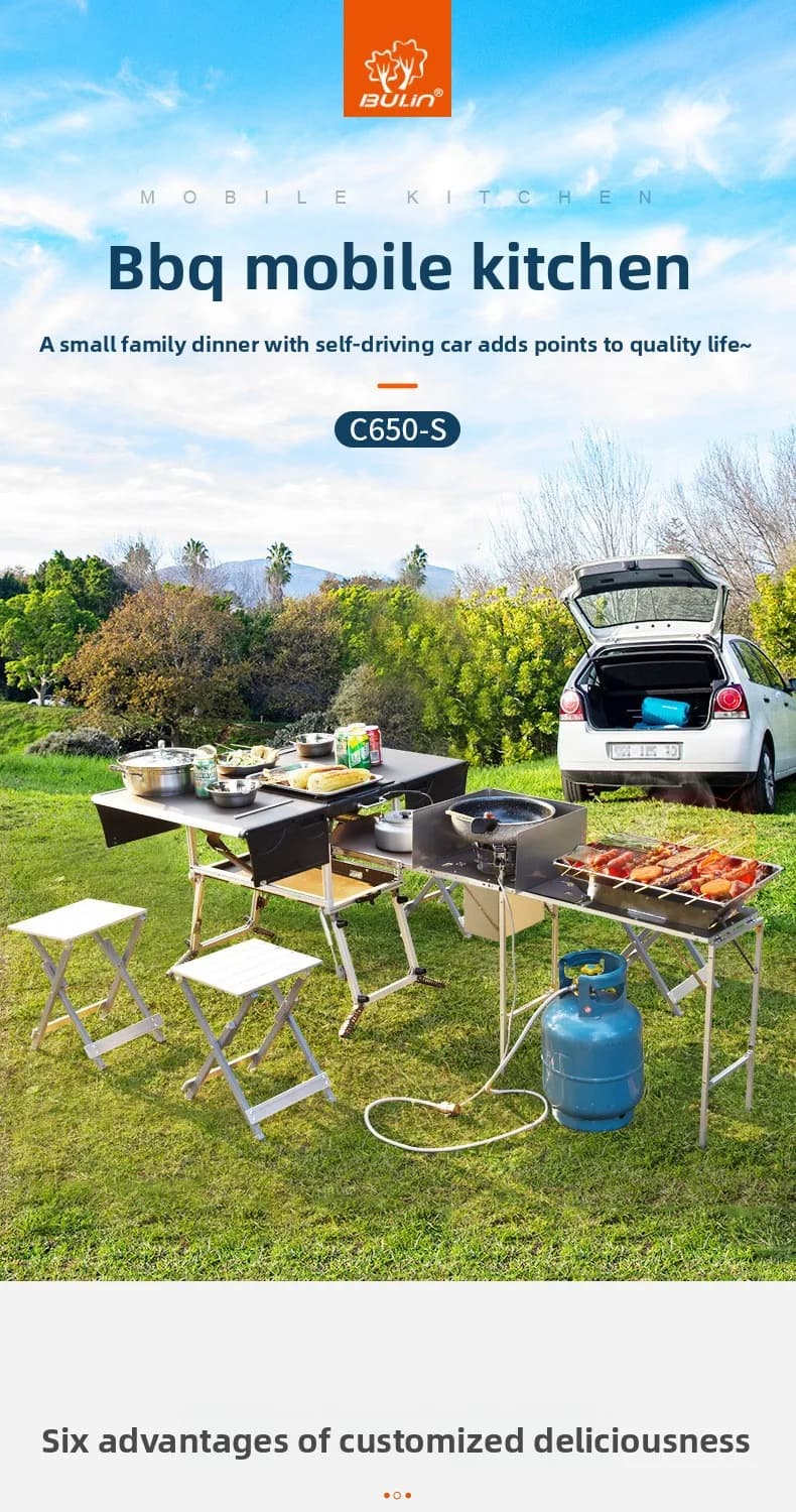 2026Outdoor Portable Stove Kitchen Camping Outdoor Cooking Utensils RV Supplies Car Equipment BBQ Grill Mobile Kitchen